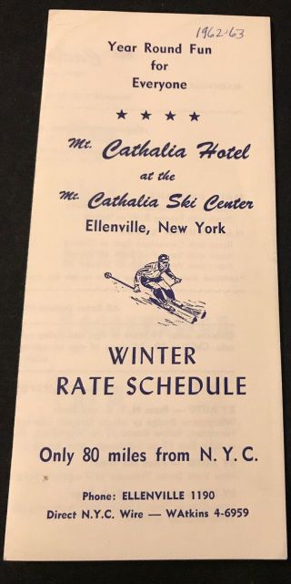 Mt Cathalia 1962 - 63 Ski Brochure York Lost Area 1960 - 78 Souvenir With Insert