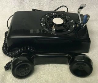 Vintage 1960s WESTERN ELECTRIC A/B 554 10 - 60 BLACK Rotary Dial Wall Mount Phone 2