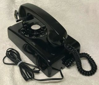 Vintage 1960s WESTERN ELECTRIC A/B 554 10 - 60 BLACK Rotary Dial Wall Mount Phone 5