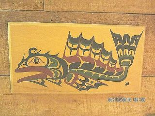 Cecil Dawson Kwakiutl Lingcod Painting Carving West Coast Native Art Indian