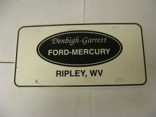 West Virginia Wv Ripley Denbigh Garrett Dealer Booster Front License Plate