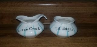 Vintage Holt Howard Pixieware Lil Sugar And Cream Crock Jar