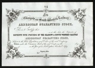 1850 United Kingdom: Glasgow And South Western Railway,  Ardrossan Stock - £75
