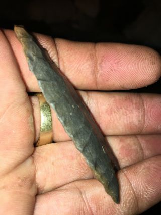 Indian Artifact Fluted Clovis Point White Co Tenn With 10