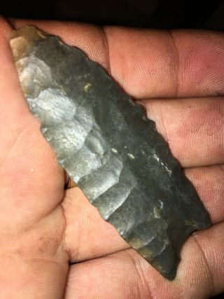 Indian Artifact Fluted Clovis Point White Co Tenn With 11
