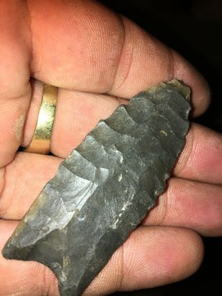 Indian Artifact Fluted Clovis Point White Co Tenn With 12