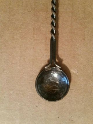 Vintage Silver IRAN Coin Enamel Souvenir Spoon 3