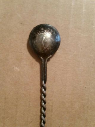 Vintage Silver IRAN Coin Enamel Souvenir Spoon 6