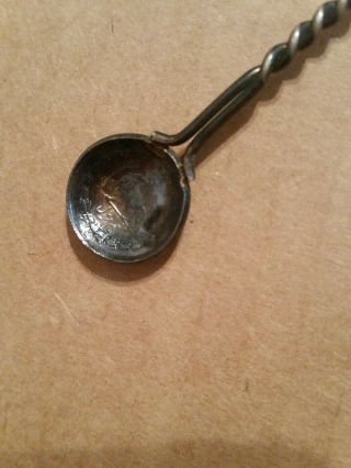 Vintage Silver IRAN Coin Enamel Souvenir Spoon 7