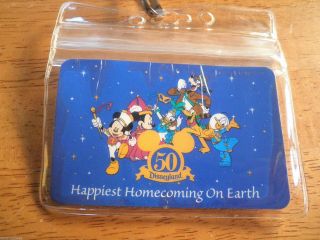 Castle Disneyland Lanyard W/ Happiest Homecoming On Earth Card Pouch