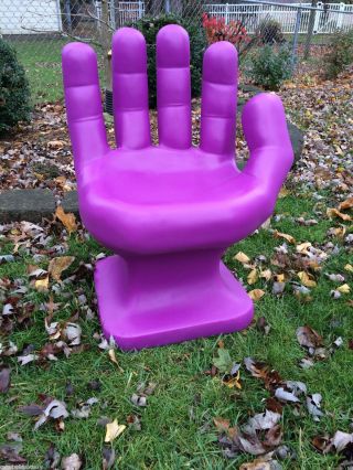 Giant Bright Purple Hand Shaped Chair 32 " Adult Size 70 