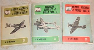 Ian Allan Abc Aircraft Of Wwii.  K.  G.  Munson,  1960 & 1961.  Three Volumes.