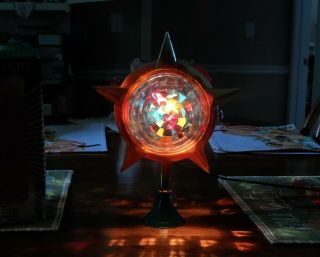 Bradford Electric Multi - Color Celestial Star Motion Light Christmas Tree Topper 2