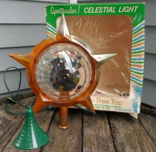 Bradford Electric Multi - Color Celestial Star Motion Light Christmas Tree Topper 4
