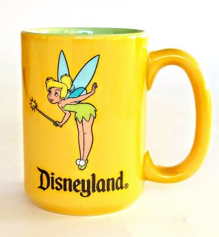Tinker Bell Disneyland Disney Peter Pan Ceramic Large Mug Cup 4.  5 " Tall Heavy