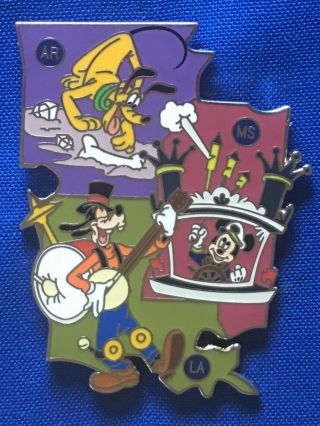 American Adventure Ar La Ms Pluto Goofy Disney Mystery State Pin Pinpics 129299