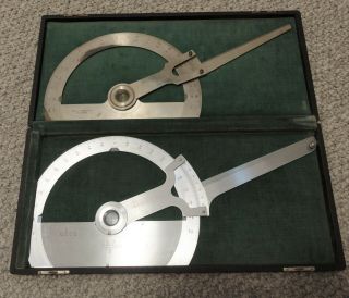 Vintage 8 " K&e And Mantua U.  S.  C.  E.  (civil Engineers) Protractor With Case