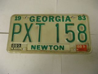 1983 83 1988 88 1989 89 Georgia Ga License Plate Newton County Pxt158