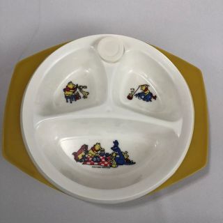 Disney Winnie The Pooh Divided Baby Infant Dish Water Heated Food Bowl Plate Vtg