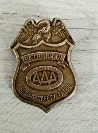 Vintage School Crossing Guard Safety Patrol Metal Badge,  Cincinnati Auto Club