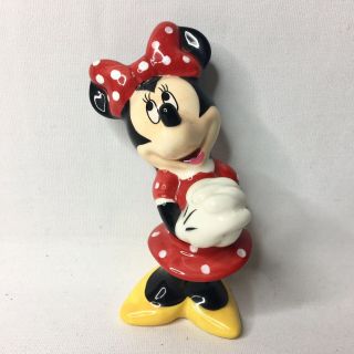 Disney Minnie Mouse Porcelain Figurine,  Theme Park Merchandise Red Polka Dot