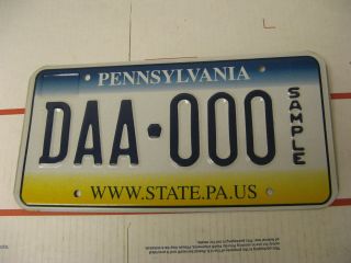 Pennsylvania Pa License Plate Sample Daa 000