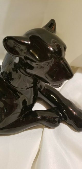 Mid - Century Black Ceramic Panther lying down Pristine,  Stunning 2