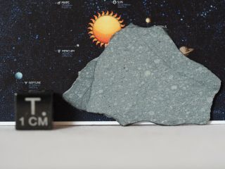 NWA 12333 meteorite - R5 (rumurutite) chondrite - 3.  64g slice 2