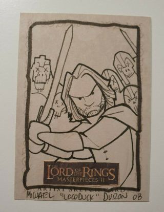Lord Of The Rings Masterpieces Ii Michael Duron Aragorn Sketch Card