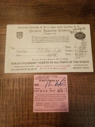 Michigan Central Railroad Ticket And Envelope 1931