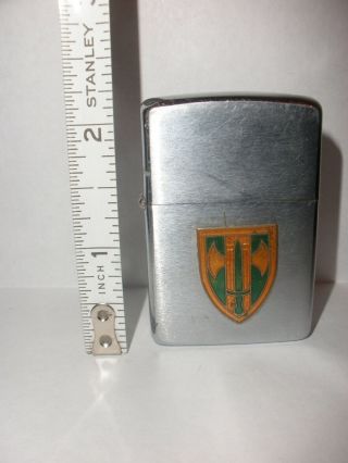 Vintage Zippo lighter enamel axe key hole military ? 3