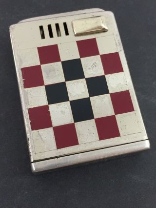 Vintage K50 Semi Automatic Pocket Lighter Made In Germany - Checkerboard Pattern