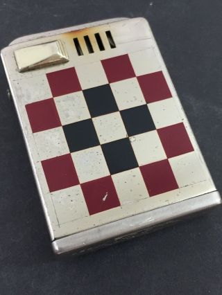 Vintage K50 Semi Automatic Pocket Lighter Made In Germany - Checkerboard Pattern 2