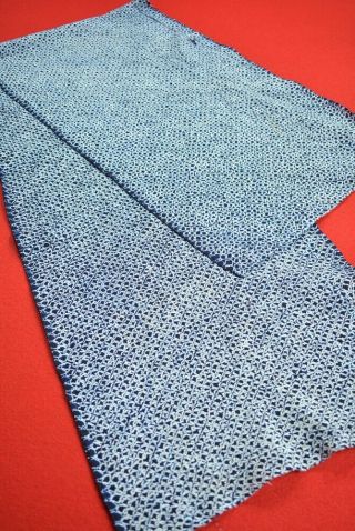 Zr71/65 Vintage Japanese Fabric Cotton Antique Boro Indigo Blue Shibori 56.  3 "