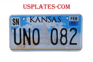 Kansas Real Authentic License Plate Auto Number Capitol Graphic Car Tag Ks