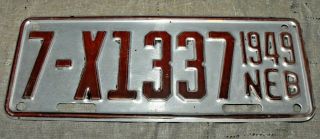 Vintage 1949 Madison Co.  Nebraska Trailer License Plate 7 - X1337