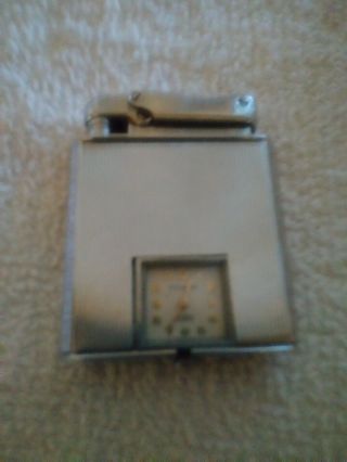 Vintage " Rare " (colibri) " Monopol " Automatic (with Watch) Cigarette Lighter