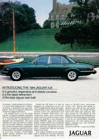 1984 Jaguar Xj6 Advertisement Print Art Car Ad D54
