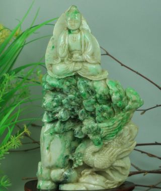 Cert ' d Untreated green Nature jadeite Jade Statue Sculpture Buddha wer006613 2