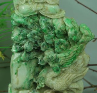 Cert ' d Untreated green Nature jadeite Jade Statue Sculpture Buddha wer006613 5