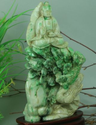 Cert ' d Untreated green Nature jadeite Jade Statue Sculpture Buddha wer006613 7