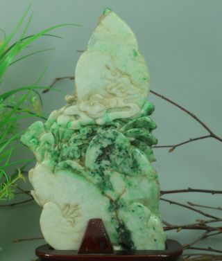 Cert ' d Untreated green Nature jadeite Jade Statue Sculpture Buddha wer006613 8