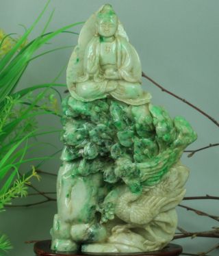 Cert ' d Untreated green Nature jadeite Jade Statue Sculpture Buddha wer006613 9