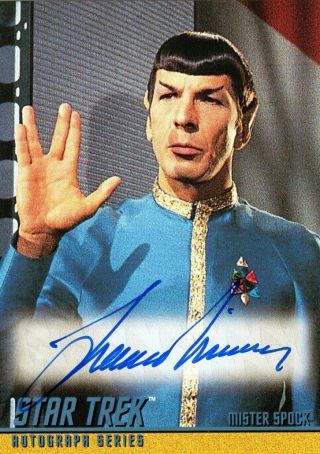 Star Trek Tos - Autograph Card A59 Leonard Nimoy As Spock