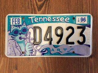 Tennessee License Plate Arts Cat 1996
