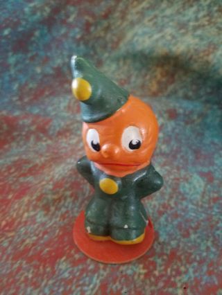 Rare Vintage Pumpkin Head German Halloween Figurine Composition