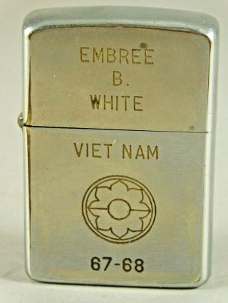 Vintage 1967 - 68 Vietnam Embree B White Co E 50th Inf Lrrp Zippo Lighter