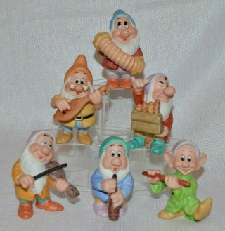 Vintage Set Of 6 Dwarf Disney Store Sri Lanka Figurines Snow White Vtg