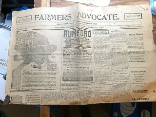 1919 Farmers Advocate Newspaper.  Charles Town,  West Virginia.  Great Local Ads