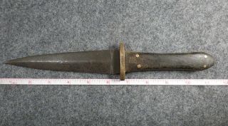 Mid 1800s Trapper Trader Dagger Knife Walnut Grip Hudson 